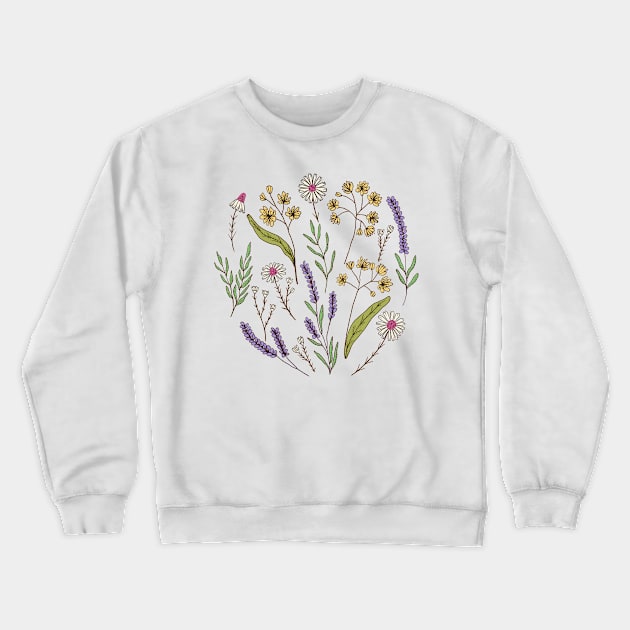 Bedtime tea calming herbs in beige Crewneck Sweatshirt by Natalisa